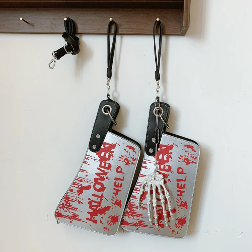 

Кошелек-клатч на Хэллоуин в форме ножа, маленький кошелек из искусственной кожи с регулируемым ремнем, сумка-клатч для Хэллоуина на открытом воздухе