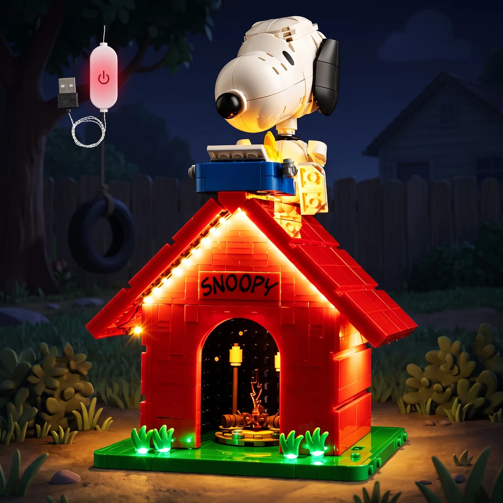 Kyglaring LED Light Kit Suitable for Lego Peanuts: Snoopy's Doghouse 21368 Building Blocks Not Include Lego Building