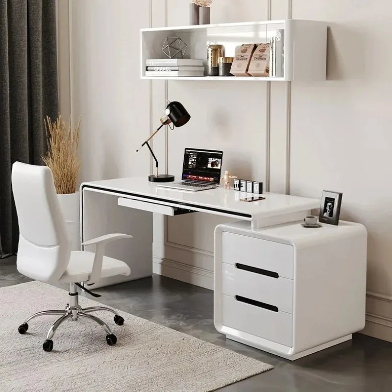 

Desktop computer desk Home study desk Bedroom white paint notebook desk