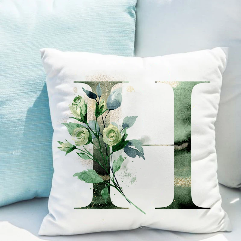 Plant Letter Printing Cushion Cover Pillowcase Home Decoration  Sofa Living Room Bedroom  