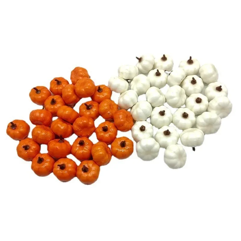 12/24/48Pcs Mini Artificial Pumpkin Happy DIY Halloween Fake Simulation Vegetabl Decoration for Home Halloween Props Crafts