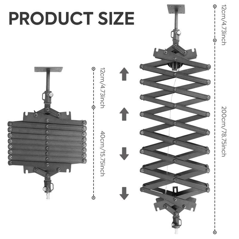 Imagem -02 - Photo Studio Wall Mount Boom Braço Bracket Instalação do Teto Ring Light Flash Fotografia Stand Max Comprimento 78 200cm Ajustável