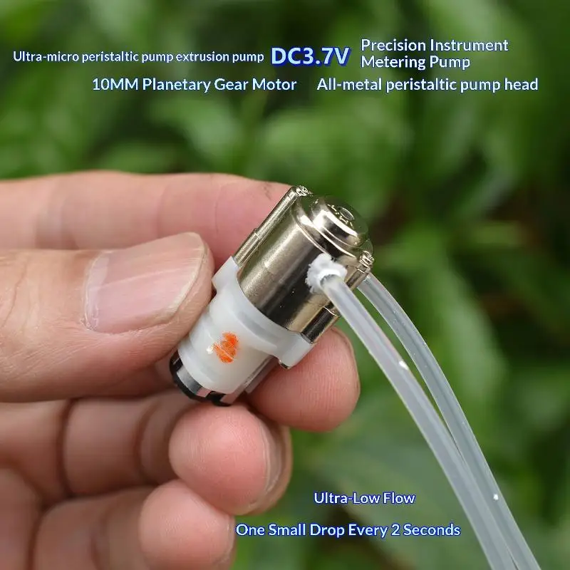 【F】Squeezing Dosing Pump DC 3V 3.7V Ultra Micro Peristaltic Pump Mini M20 Planetary Gear Metering Pump Precision Small Flow