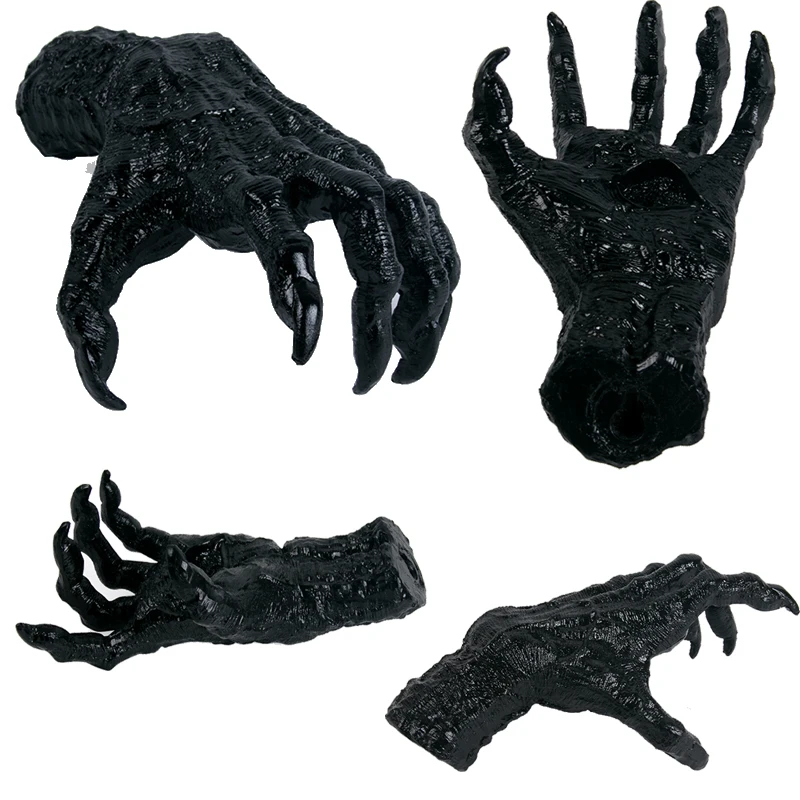 

1pc Black Ghost Hand Halloween Party Home Decoration Crafts Witch Hand Ornament Devil's Claw Hooks Wall Keys Hanging Rack