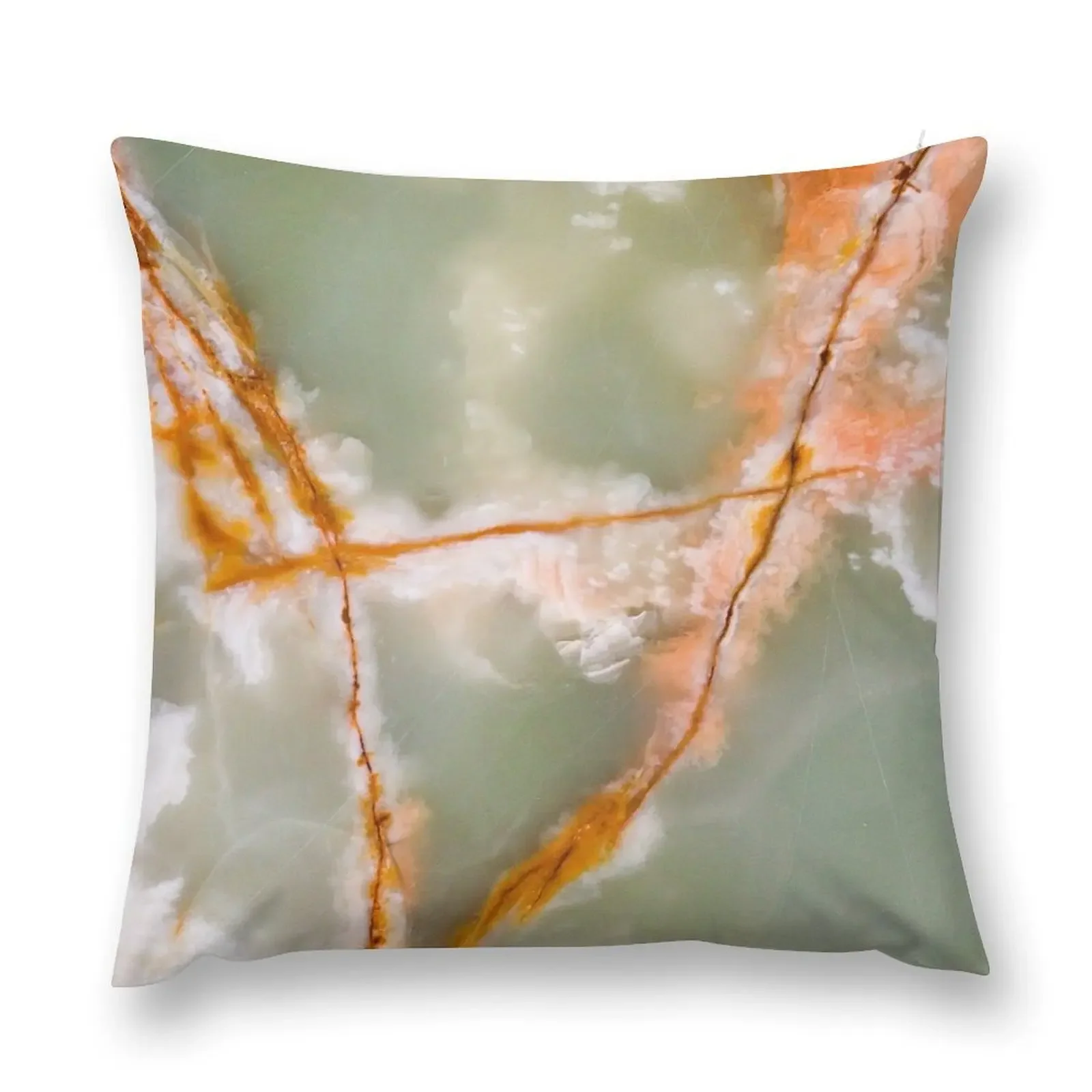 Sage Green Quartz with Rusty Veins Throw Pillow Pillow Covers Decorative anime girl pillow