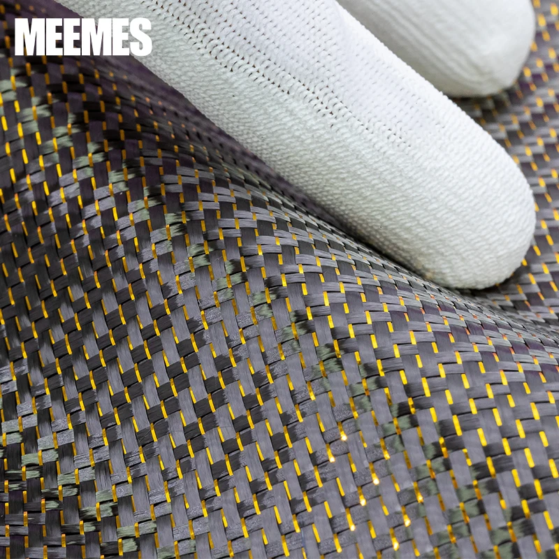 Carbon Fiber Fabric with Golden Tinsel and Carbon Fiber Cloth, Mixed Twill Weave, Fibra De Carbono Kevlar Jacquard Lotes DIY