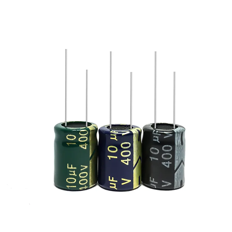 

85pcs 400V 10uF Green Gold Electrolytic Capacitor High Frequency In Stock for Power Supply Electronics