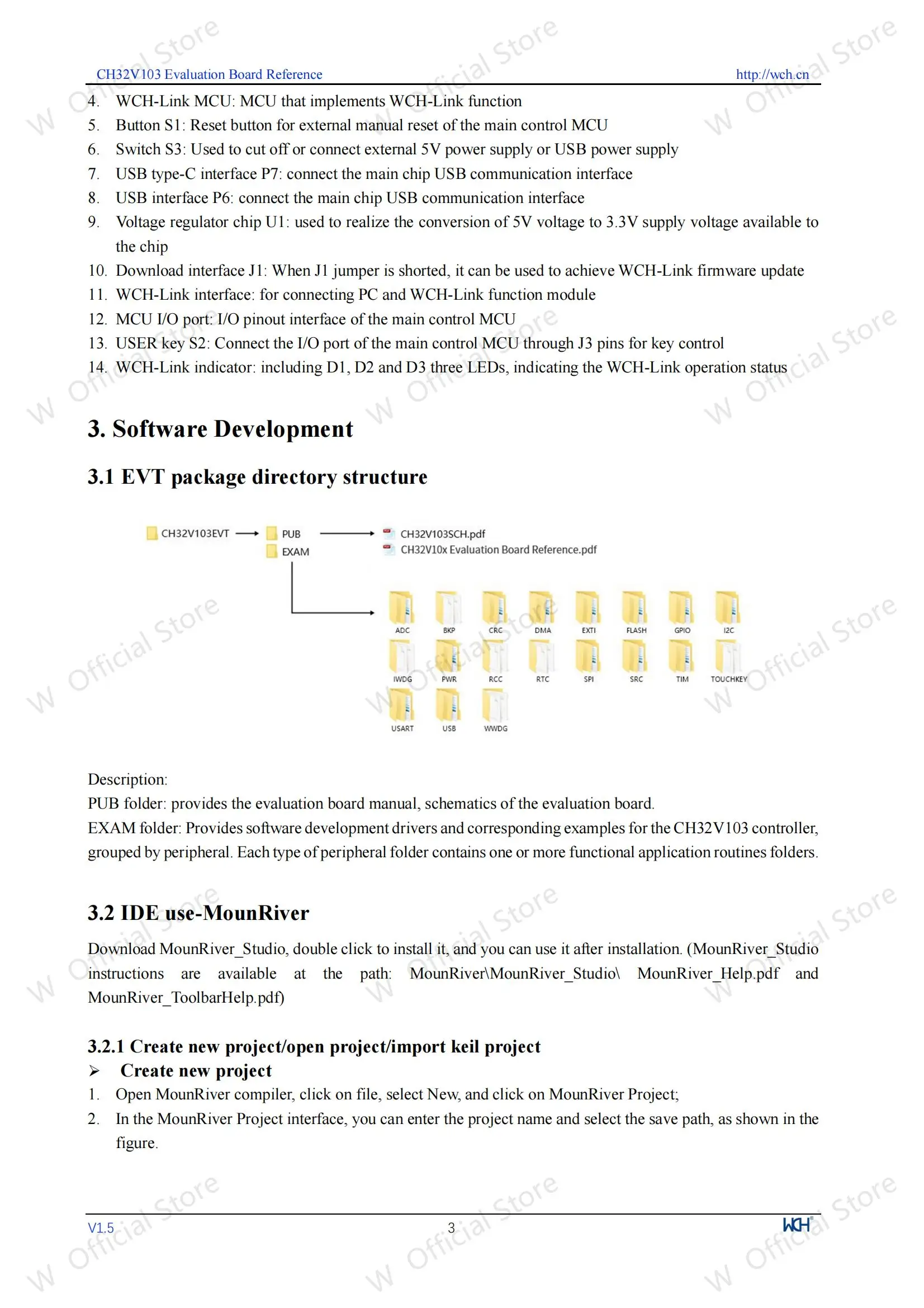 CH32V103-Entwicklungsboard, On-Board WCH-Link-Debugger CH32V103R8T6 Mikrocontroller-Evaluierungsboards – Detail 5