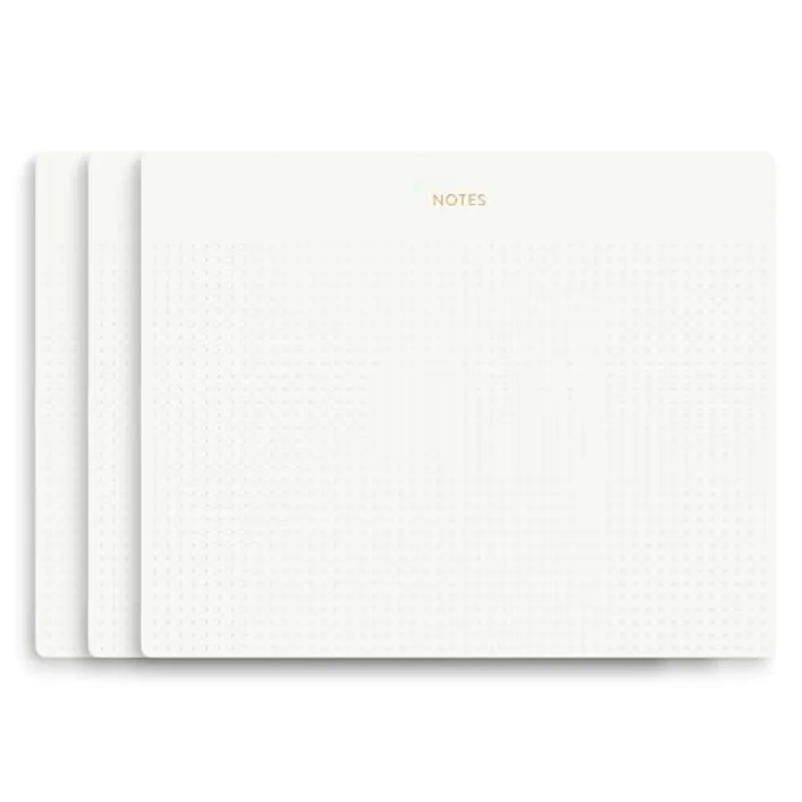 Mouse Pad Notepad for Professionals Pack 9.8" x 7.9" 0 Sheets 0 Each Minimalist Gold Foiled Dotted Layout Executive's Desk Note