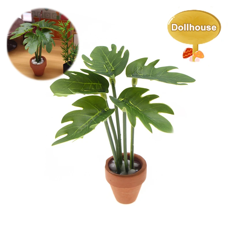 

1/12 Dollhouse Model Decoration Scene Simulation Home Room Green Plant Potted Doll Living Micro Landscape Garden Ornament