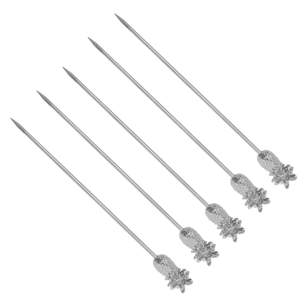 

5pcs Stainless Steel Fruit Forks Pineapple Shape Cocktail Picks Reusable Party Fruits Desserts Home Bar Cafe Hotel