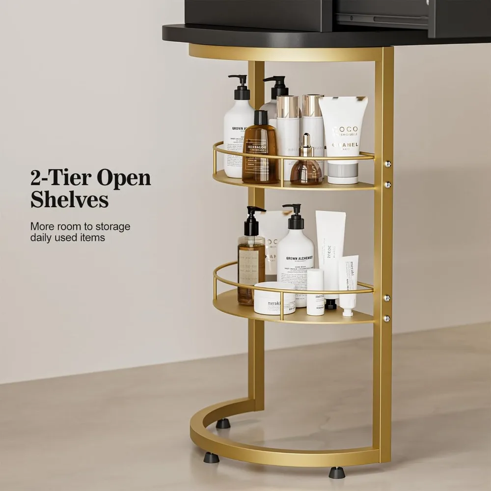 طاولة مانيكير لتقنية الأظافر، محطة مكتب أظافر زجاجية مع 4 أدراج وأرفف تخزين من طبقتين، محطة عمل صالونات التجميل #4