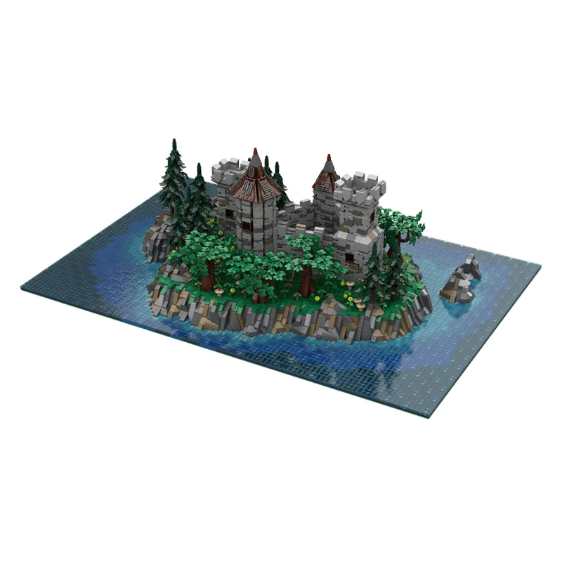 8248 stuks |   MOC Middeleeuws kasteeleiland |   Modulair middeleeuws kasteel op eiland |   Modelbouwstenen |   Verjaardag speelgoed cadeau