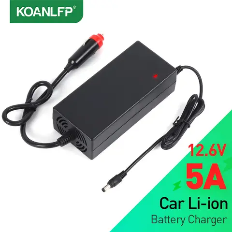12.6V 5A 자동차 리튬 배터리 충전기 12V 자동차 충전기 11.1V 리튬 이온 정전압 정전류 레귤레이터