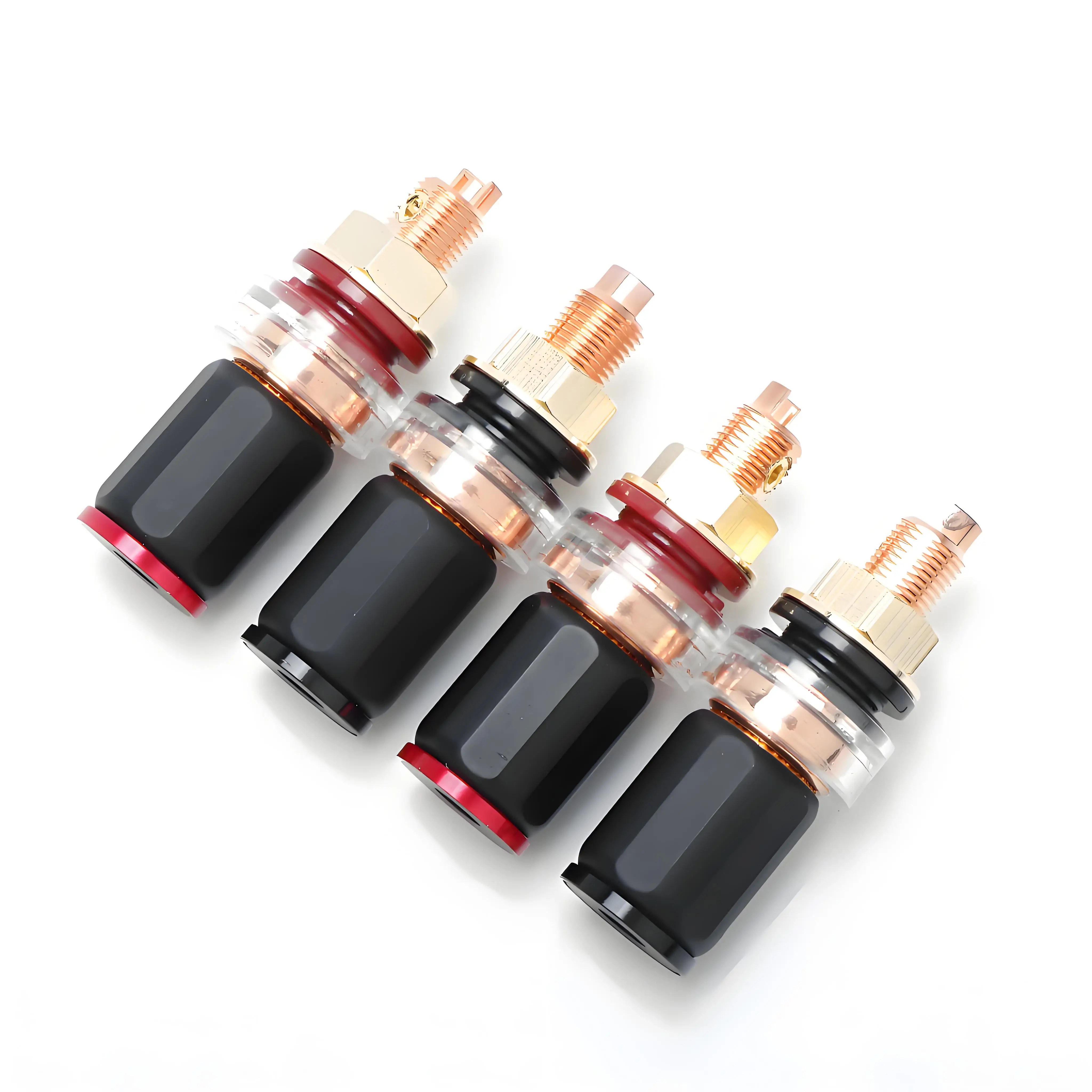 HIFI Speaker Binding Post no solder Nickel Gold Plated Horn terminal Female Banana Connector HIFI Audio amplifier socket