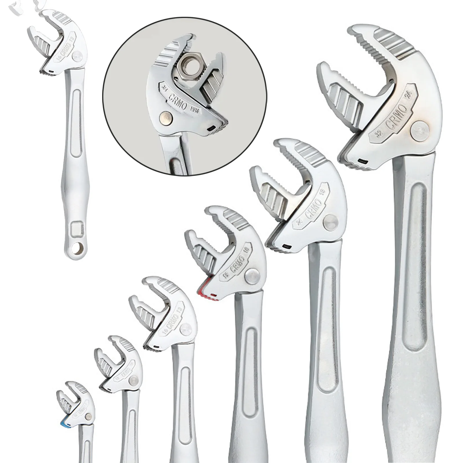 Crab Claw Wrench Flexible Size Adjustment Self-Adjusting Ratchet Wide Jaw 24-32mm XS-XXL Hardware Hand Tools 10-13mm