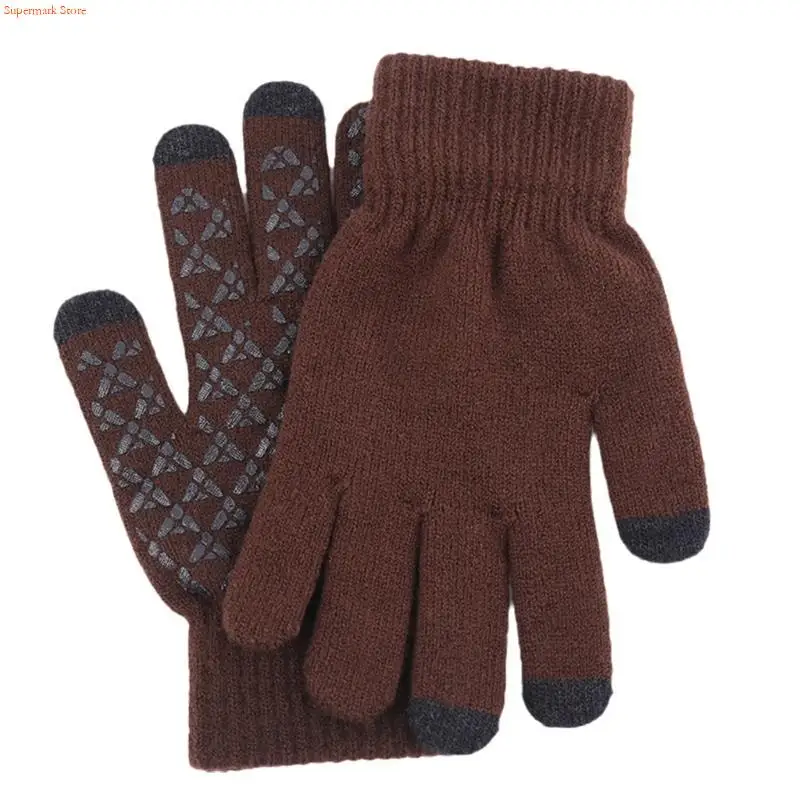 Q5WE Men Winter Gloves Upgraded Screen-Touch Full Finger Gloves Adults Hand Warmer