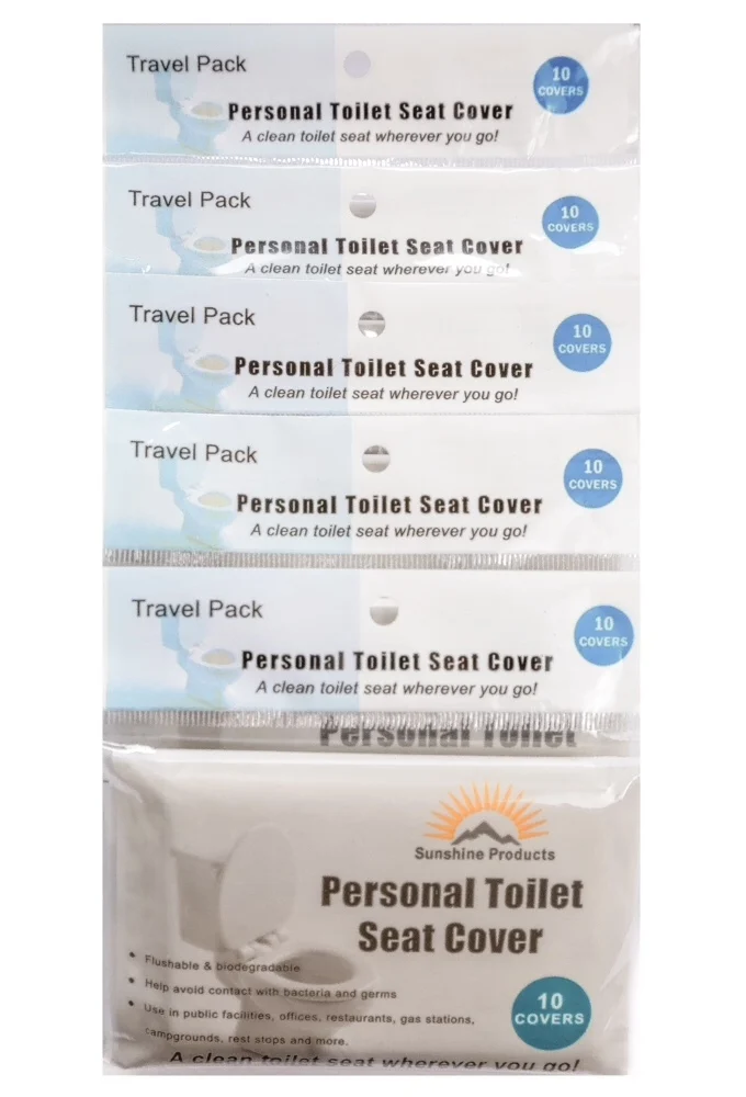 

60 Pcs Disposable Sanitary Toilet Seat Covers 6 Travel Packs Hygienic Paper Towels for Home Hotel Public Restroom Use Soft and