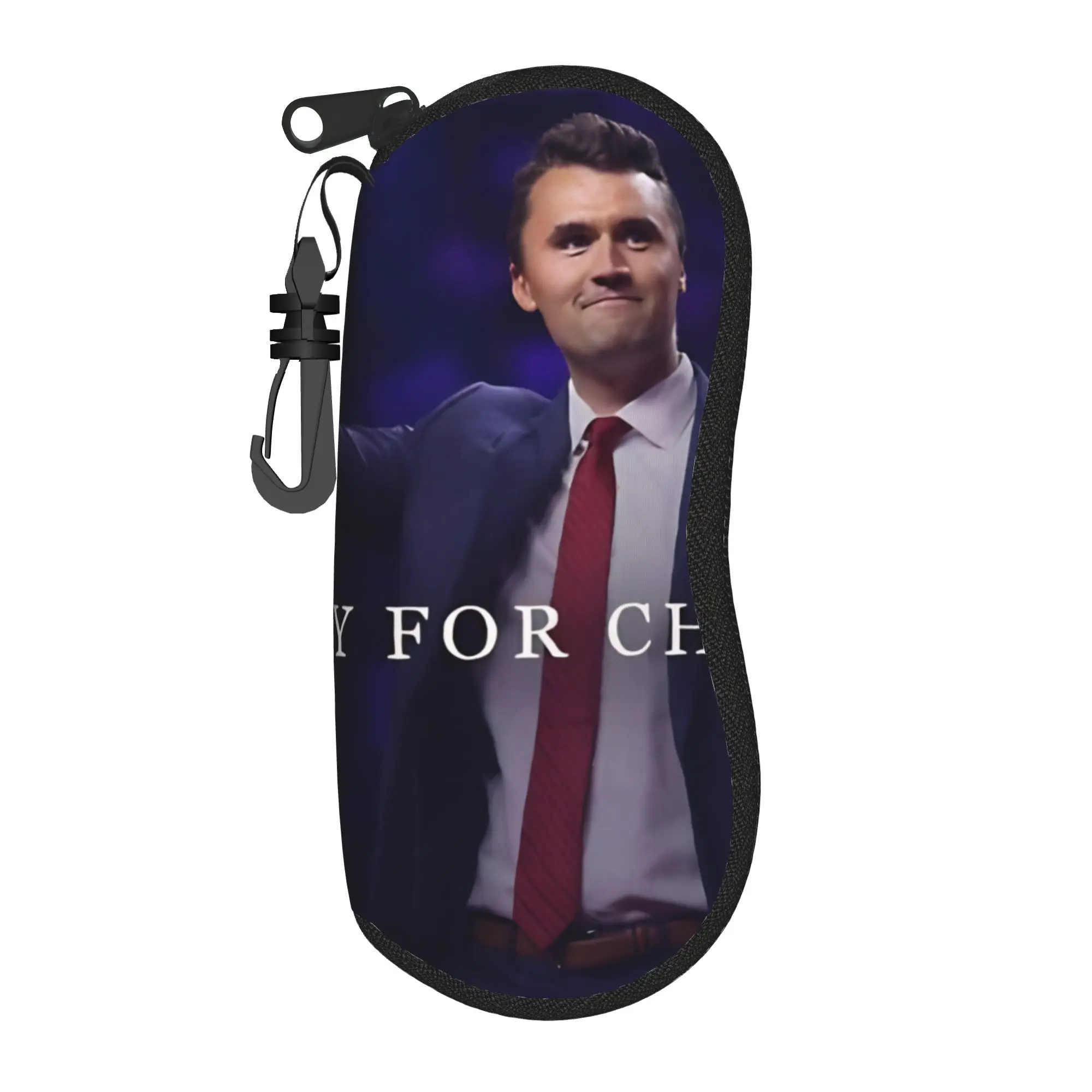 Charlie Kirk   Glasses Case  Zipper Sunglasses Pouch Fashion Pocket Eyeglass Cases Cover Male Female Eyewear Organizer