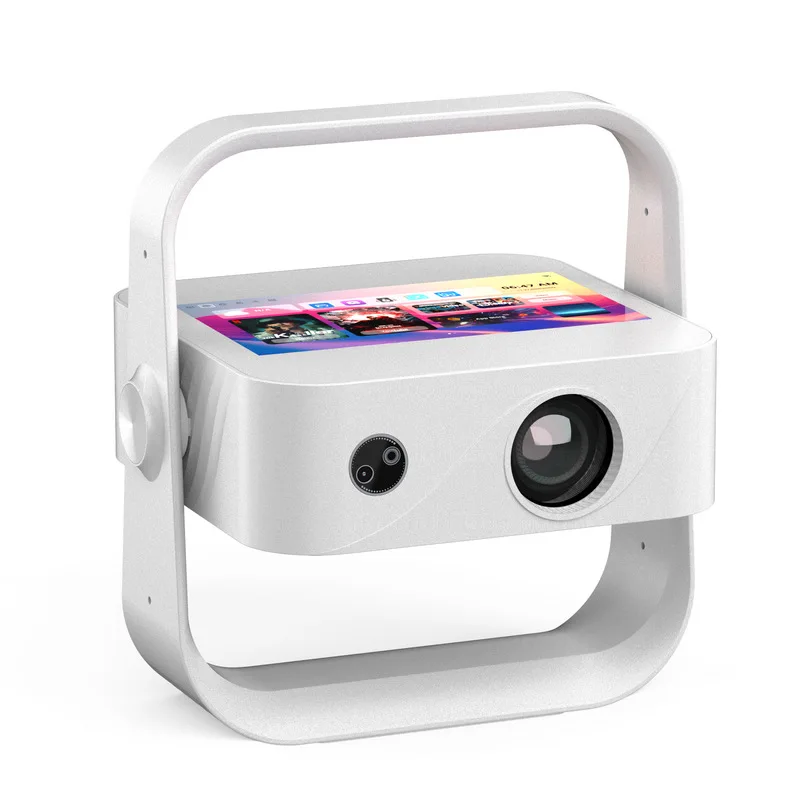 360 degree adjustment projector, home bedroom wall projection high brightness A3 automatic focusing with bracket projector