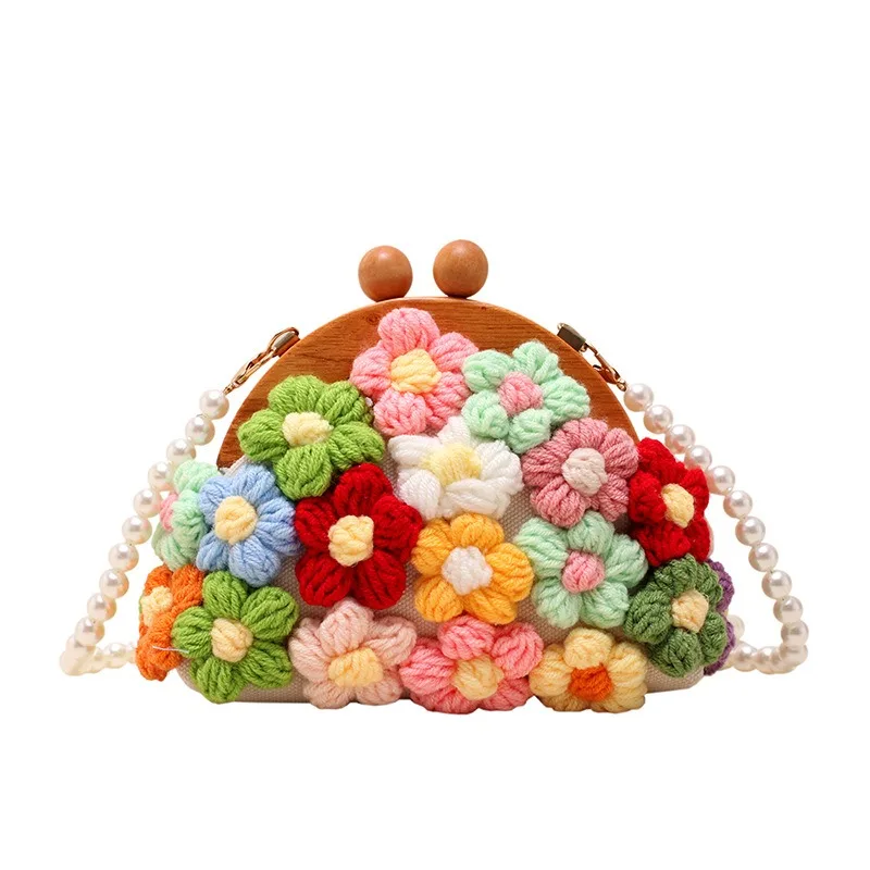 

Fairy Mini Bag 2025 New Mori Literature Flower Yankee Small Fragrance Crossbody Pearl Canvas Shoulder Shell Bags