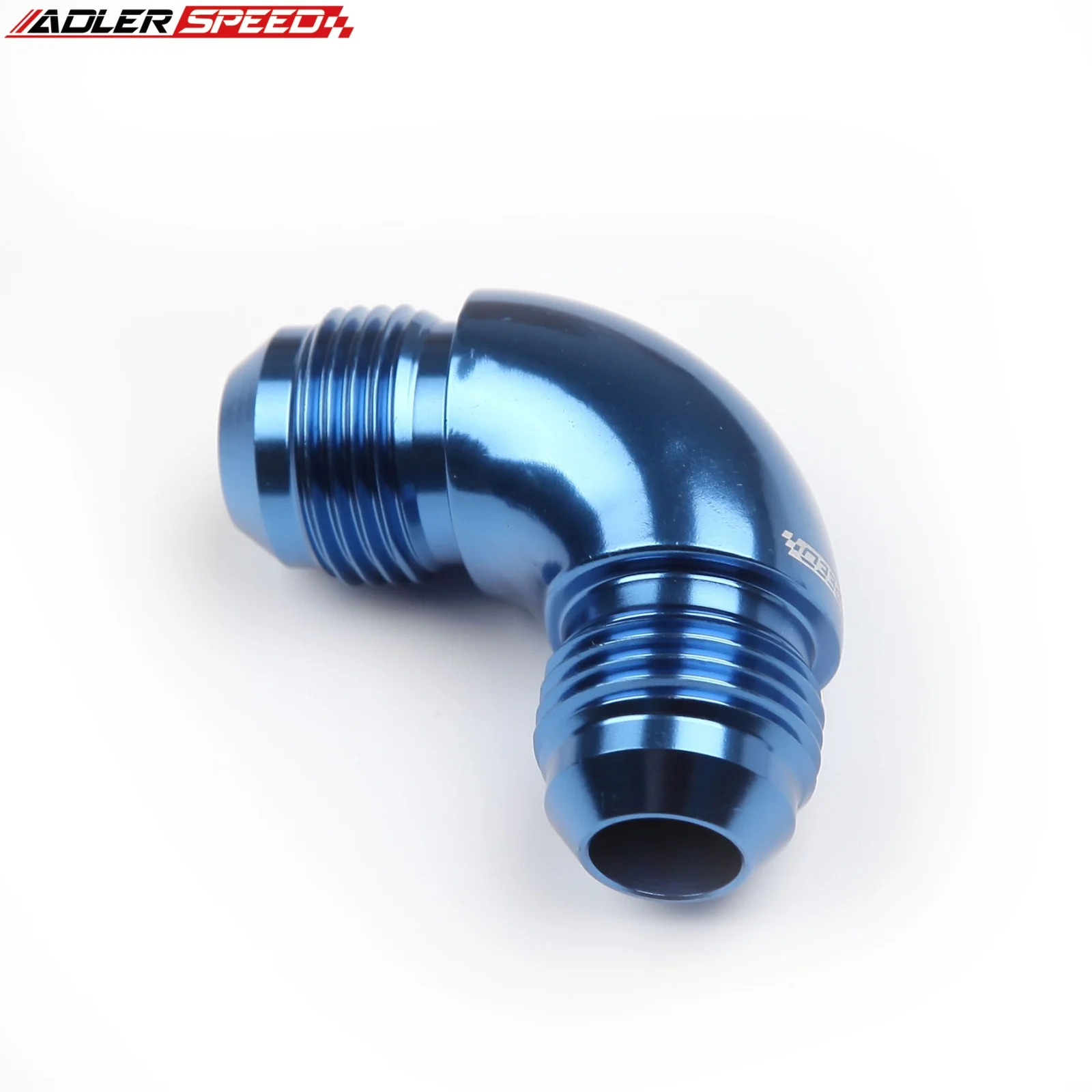 2 قطعة ألومنيوم -8AN ذكر إلى AN8 ذكر 45 درجة / 90 درجة محول تركيب التدفق الكامل أزرق