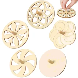 20 Pcs Spinning Top Crafts for Kids Hollow Gyro Painting Toy Manual Wooden Kids' Creativity Toys Children's Blank Gyroscope