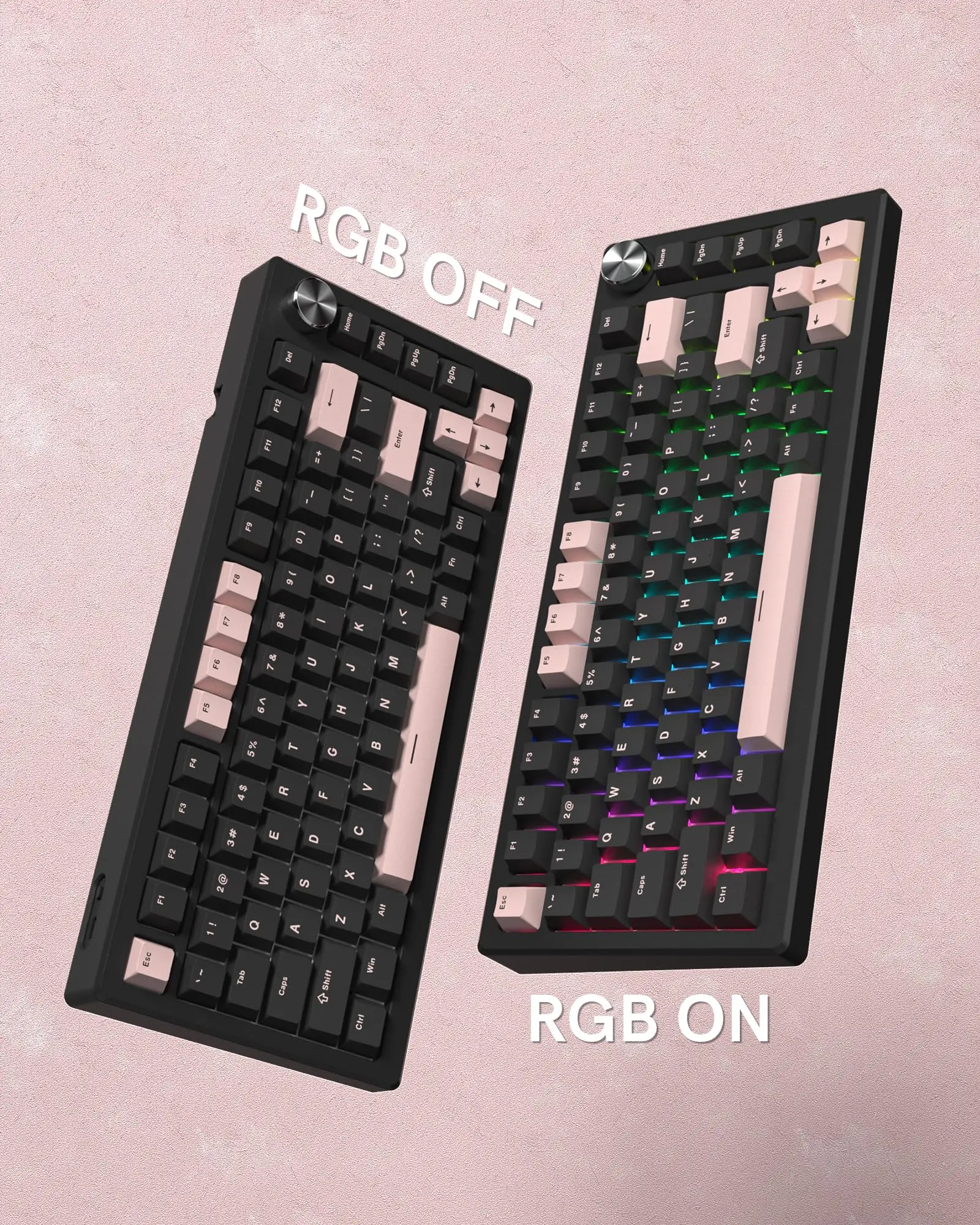 Keyboard 138 tombol Retro Keycap profil Cherry, HITAM Pink Double Shot PBT Keycap untuk Cherry Gateron MX switch Keyboard Gaming