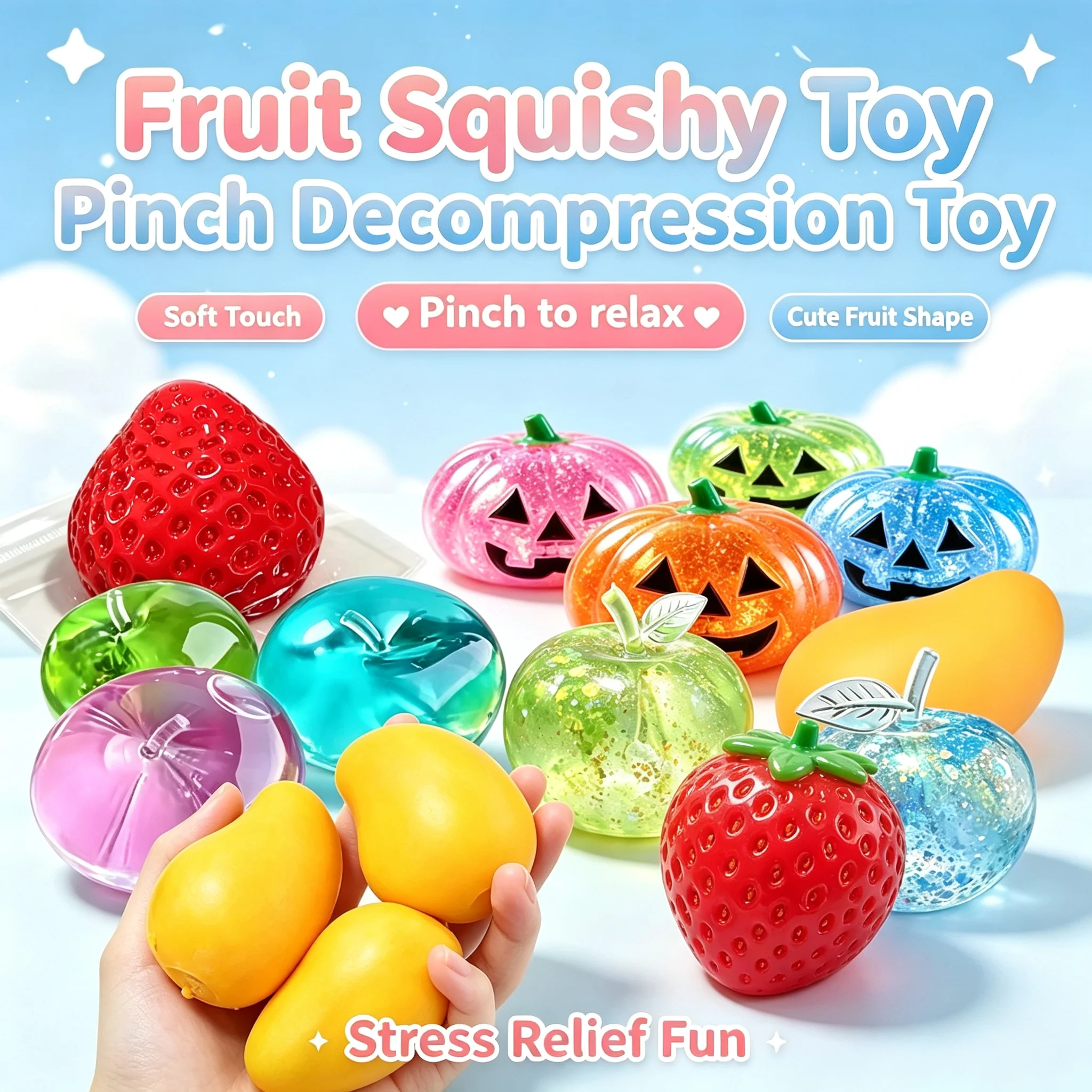 Fruit Series Green Apple Squeezing Fun Relieving Anger Plastic Slow Rebound Squeezing Toy Slow Rebound Stress Relieving Toy
