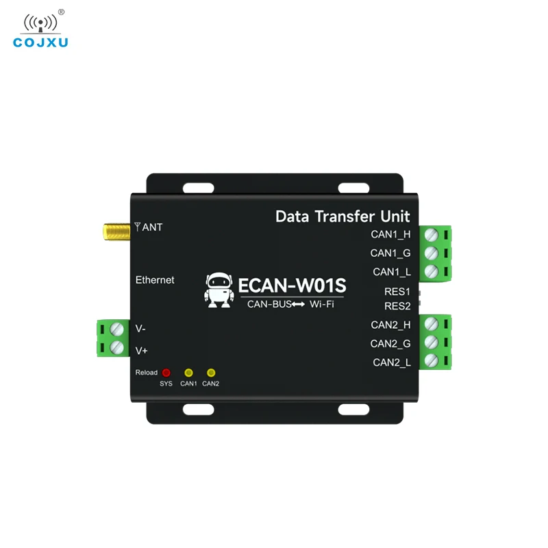 

Serial Server CAN2.0 to WiFi TCP Gateway Protocol Conversion Dual Channel COJXU ECAN-W01S CAN-BUS to WiFi AP/STA Dual Mode