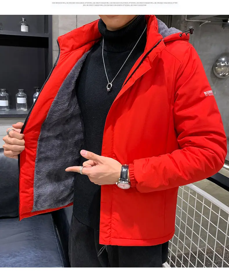 Winter New Parkas Men Wind Proof Warm Casual Parkas Fashion Jacket Men Trend Versatile Korean Loose Casual Fleece Thick Parkas