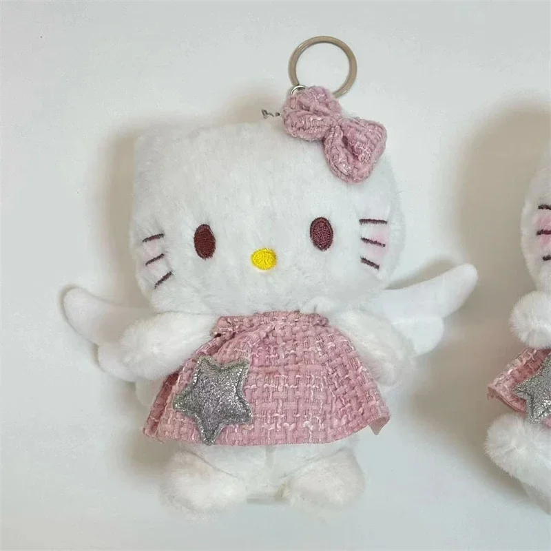 Sanrio Hello Kitty Plushie Keychain Cute Cartoon KT Plush Doll Schoolbag Decoration Fashion Charm Room Decoration Holiday Gifts