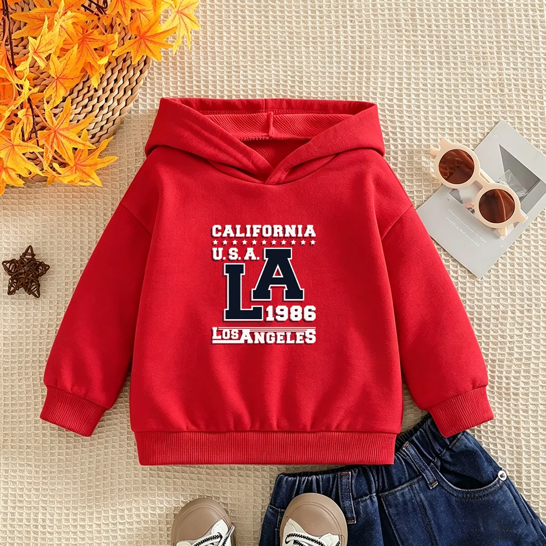 Kids Clothing Hoodie LA Los Angeles Pattern Hoodie Coat Boy and Gril Hoodie Spring Fall Casual Sports