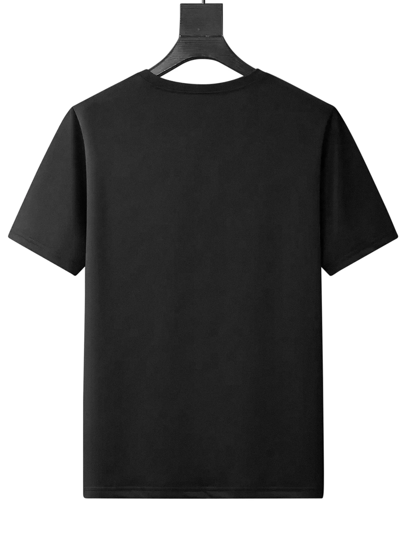 تي شيرت رجالي كاجوال برسومات قطنية مريحة ورقبة دائرية باللون الأسود مع طباعة كوكب الفضاء الأبيض مثالي للارتداء الكاجوال