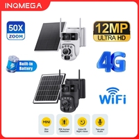 INQMEGA 12MP 6K 50xZoom Triple Lens Solar Camera 4G/WIFI Wireless Outdoor Dual View 360° Rotation PTZ PIR Human Detection Camera