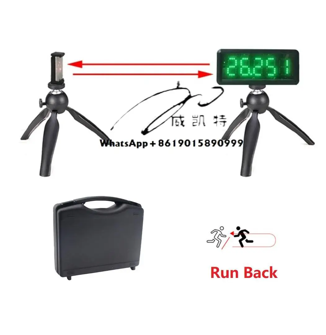 USB Rechargeable LED Track Field Wireless Laser Timer for Single Running Training