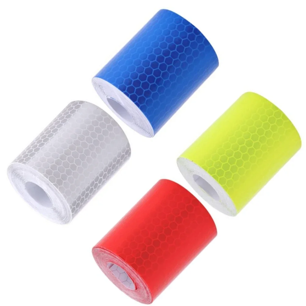 5cm*1m Hot Style Bike Body Reflective Tape Sticker Crystal Color Grid Reflective Film Safety Warning Tape For Trailers Bicycle