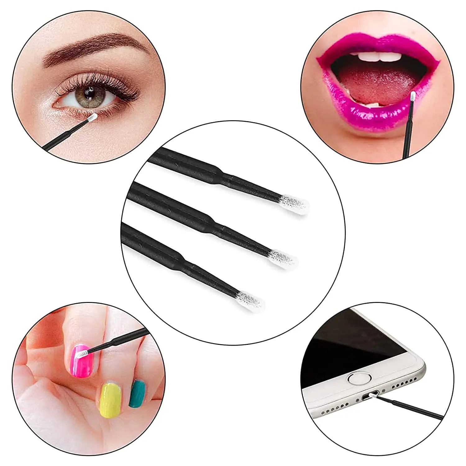 500pcs/lot Disposable Makeup Cotton Eyelash Extension Mini Individual Applicators Home Mascara Brush Cotton Soft