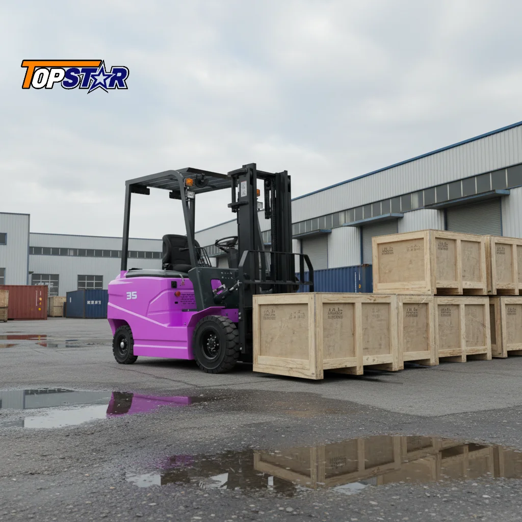 

Multifunctional Electric Forklift 2-3 Ton Rough Terrain Forklift for Outdoor Cargo Yard Factory Goods Loading Unloading