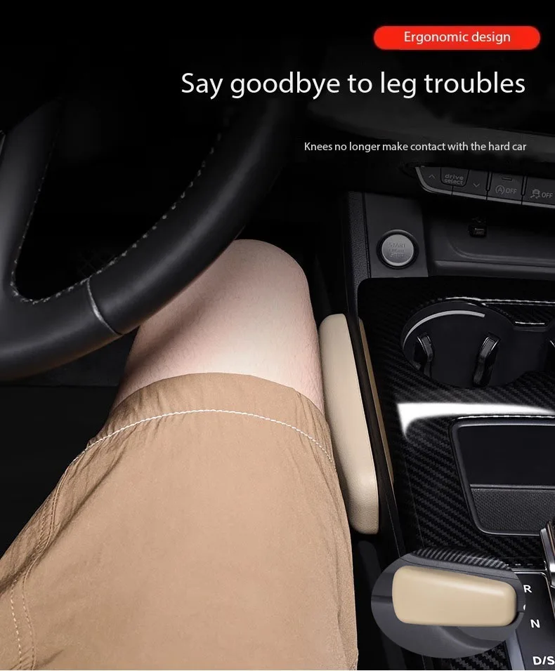 

Leather Knee Cushion Knee Pillow Leg Mat Universal Car Parts Memory Cotton Support Leg Support Leather Cove 3 Colors