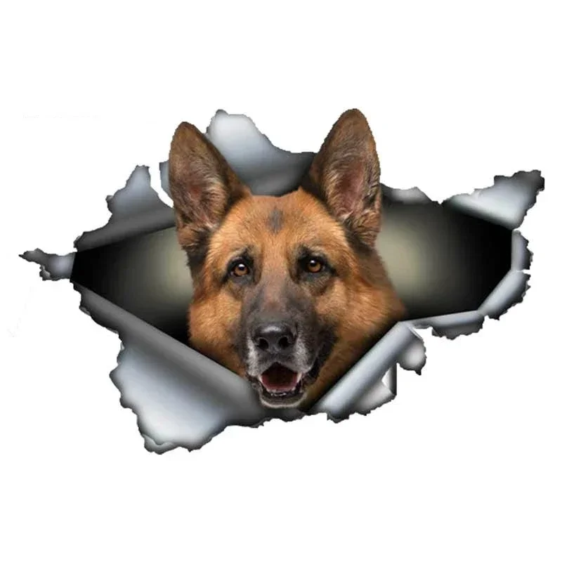 TXCT Personality German Shepherd Dog Pet Dog Car Sticker Waterproof Car Decoration Bumper Rear Window Large Sticker, 10cm