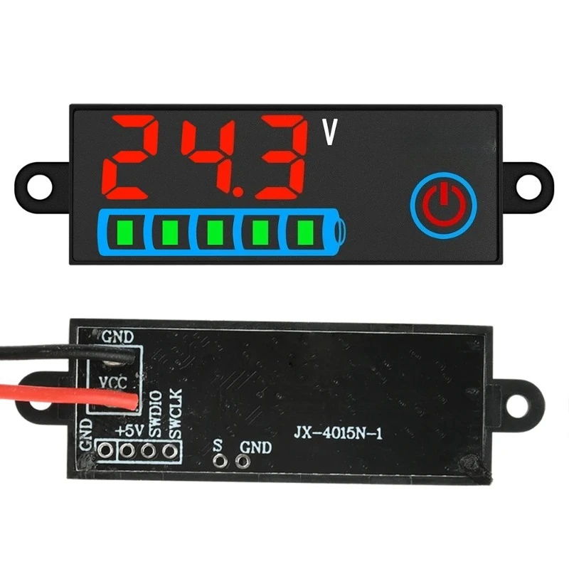 7-55V LED indicator voltage and charge level display, with acid battery/lithium battery power-off memory function