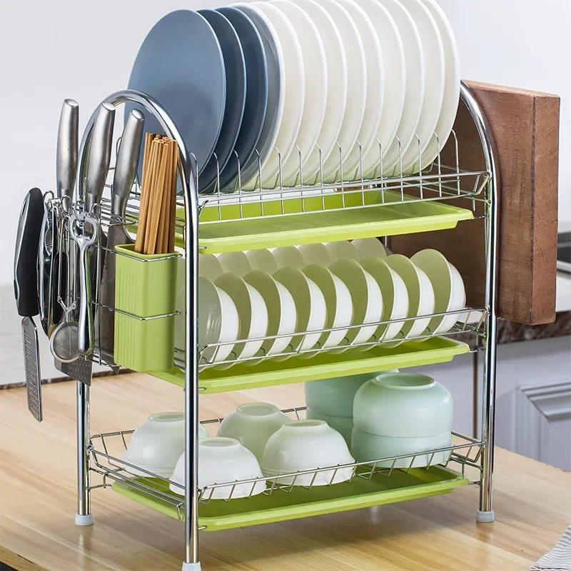 

U-shape Multi-layer Kitchen Dish And Plate Rack Storage Rack Drainer Racks Storage Cutlery Space-Saving New