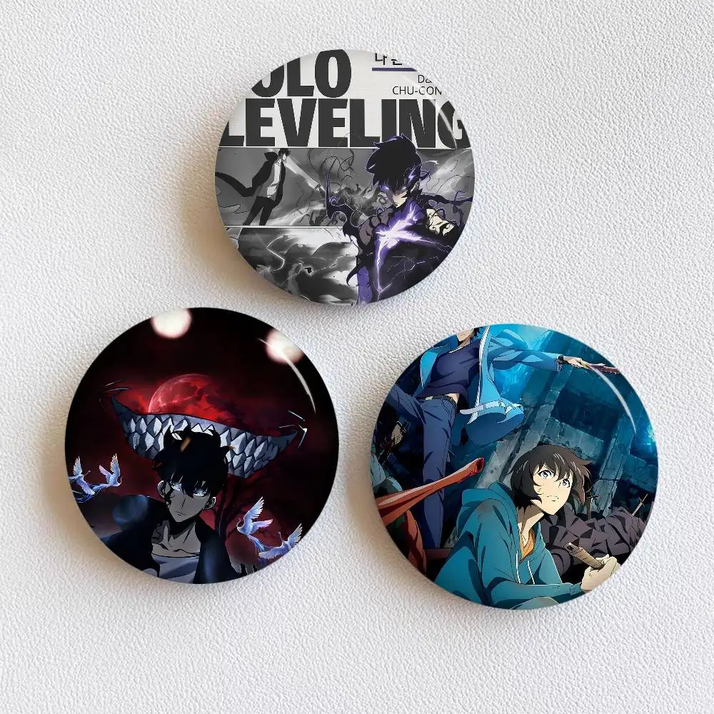 S-Solo Leveling Anime Anime Brooches Cute Cartoon  Badge Jacket Jeans Lapel Pin Gift Accessorie