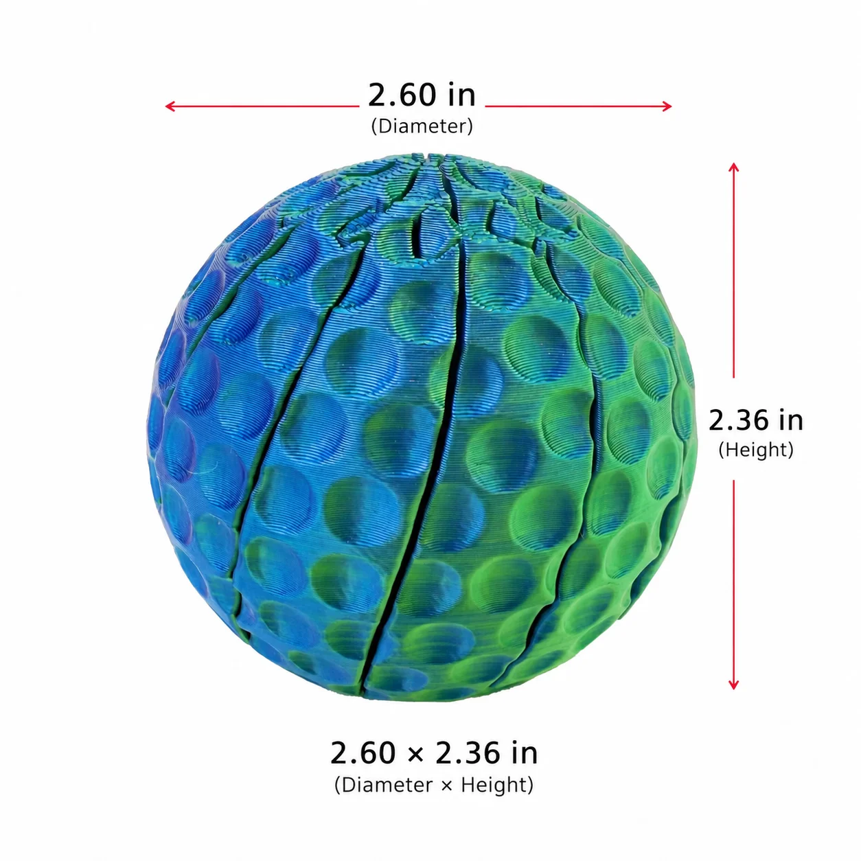 Golf Shape‑Shifting Fidget Ball, Cool Multi‑Color Gradient Realistic Golf Ball, Stress‑Relief Gadget for School & Office