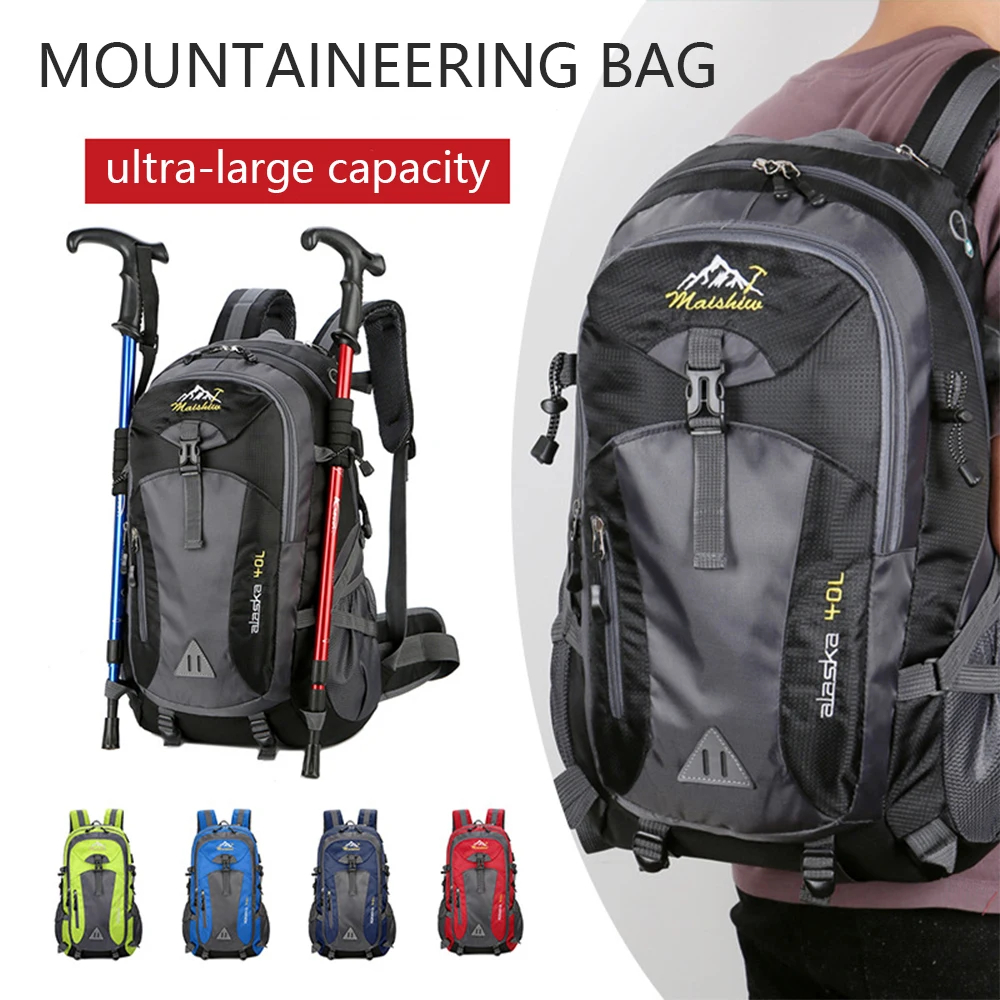 Large capacity nylon waterproof leisure outdoor travel backpack for hiking, camping, and mountaineering-ll