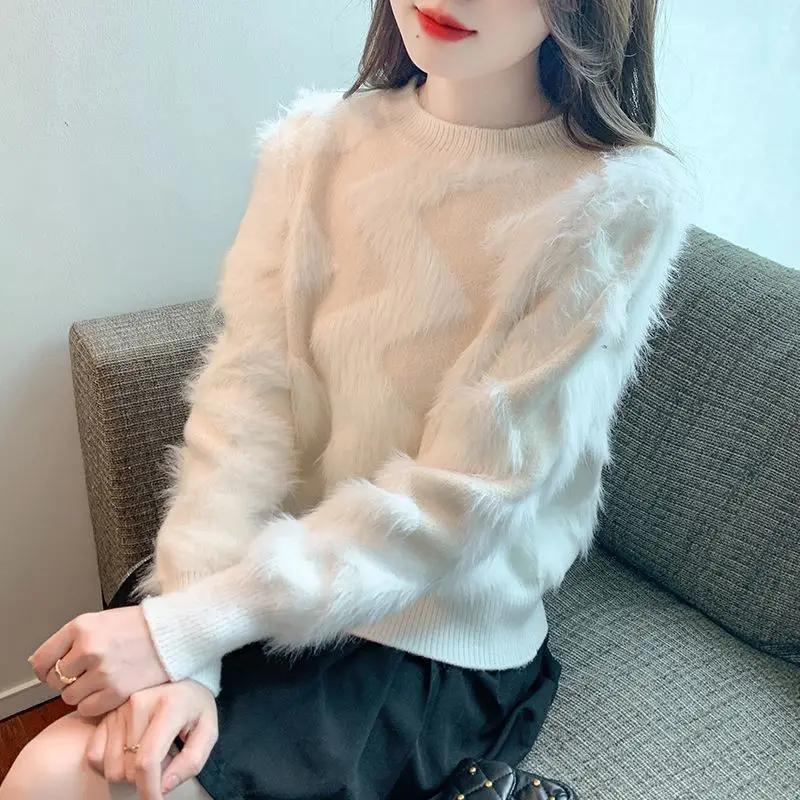 

Korean Style Versatile Loose and Lazy Long-sleeved Sweater Fashionable Autumn and Winter Sweater Top