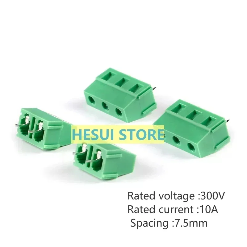 10 PCS KF128-7.5-2P/3P DIP 7.5mm spacing screw type PCB wiring terminals can be splicing
