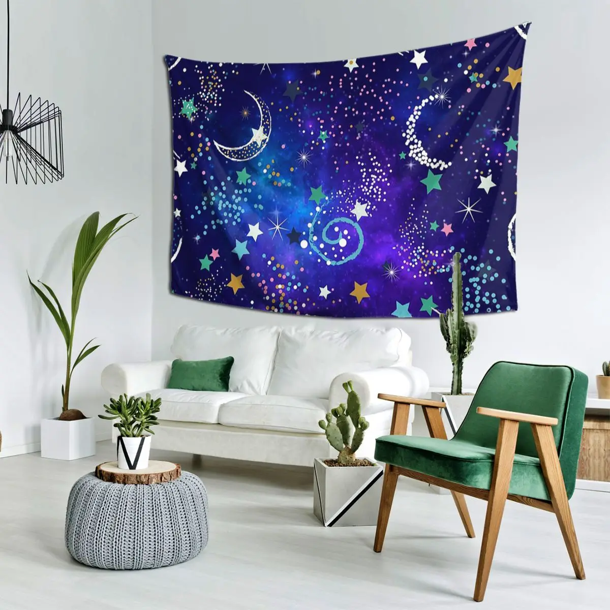 The Night Sky Tapestry Hippie Wall Hanging Aesthetic Home Decor Tapestries for Living Room Bedroom Dorm Room