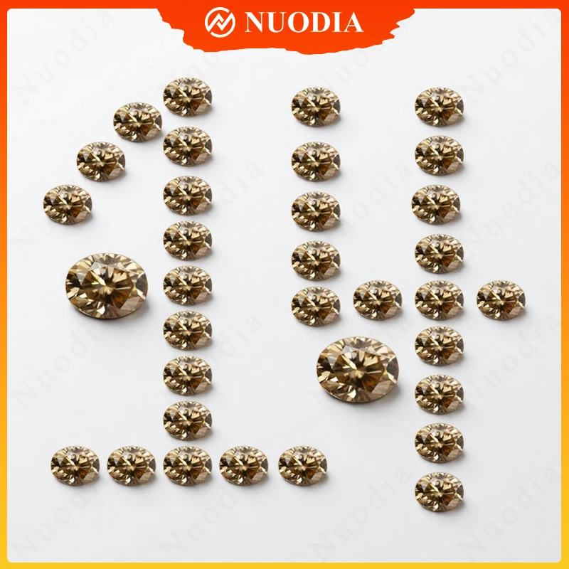 

Top Champagne Color Moissanite Stone With Certificate Oval Cut 0.5-5.0ct 3EX Pass Diamond Tester for Moissanite Jewelry Making